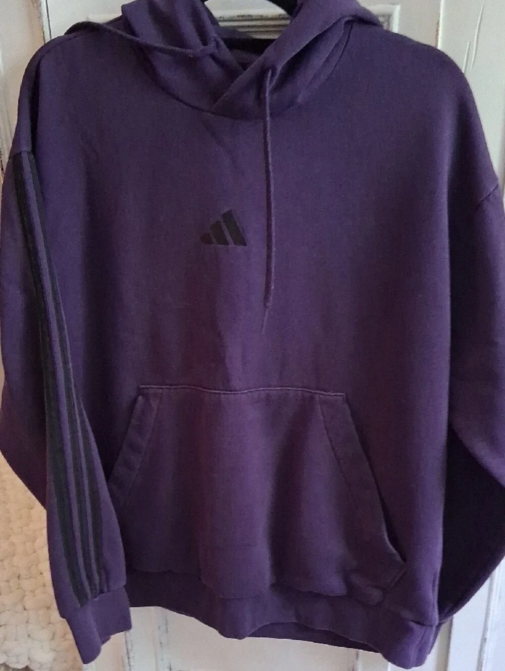 adidas Men's Dark Purple Pullover Hoodie